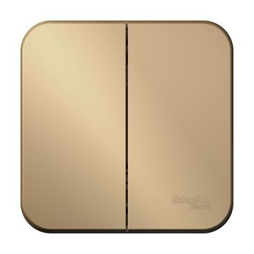 Blanca титан розетки и выключатели Выключатель SE Blanca 2-клавишный Титан наружный BLNVA105004