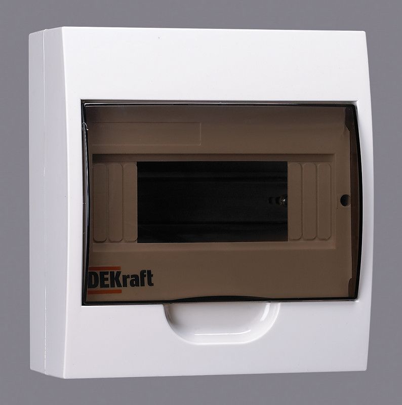 Пластиковые боксы и щиты Dekraft Корпус пластиковый Dekraft ЩРН-П-8 навесной 8 мод. IP41 31010DEK