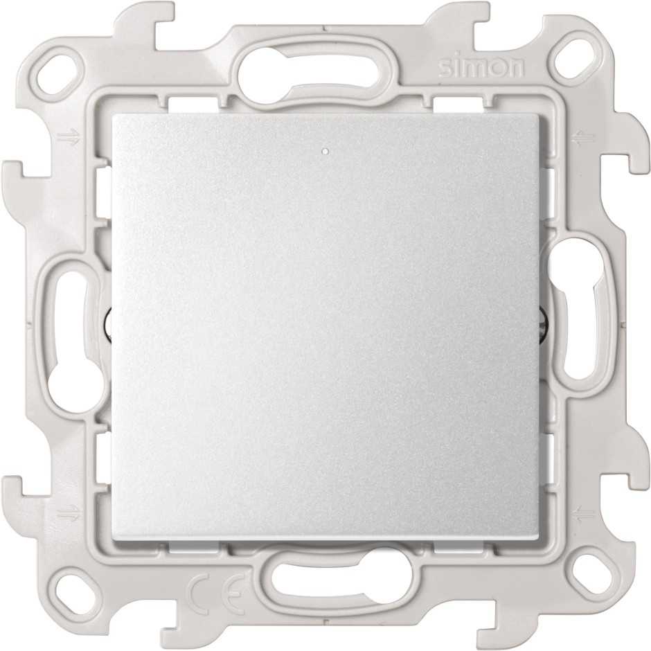 Розетки и выключатели Simon 24 Алюминий Переключатель (проходной) Simon 24 Алюминий с подсветкой 2450204-033