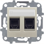 Механизмы ABB Zenit Шампань Розетка компьютерная двойная 8 контактов категория 5Е ABB ZENIT (шампань)