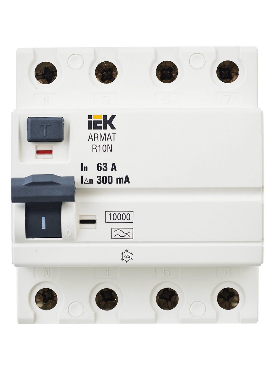 IEK ВДТ УЗО IEK ARMAT R10N 4P 63А 300мА тип A AR-R10N-4-063A300 