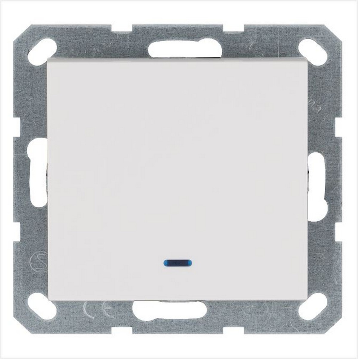 JASMART G - розетки и выключатели Выключатель одноклавишный JASMART проходной со светодиодом Белый глянцевый G3012NW