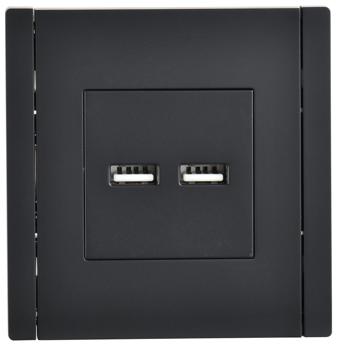 IEK FORTE&PIANO Черный Розетка IEK FORTE&PIANO Черный USB A+A 3,1А FP149