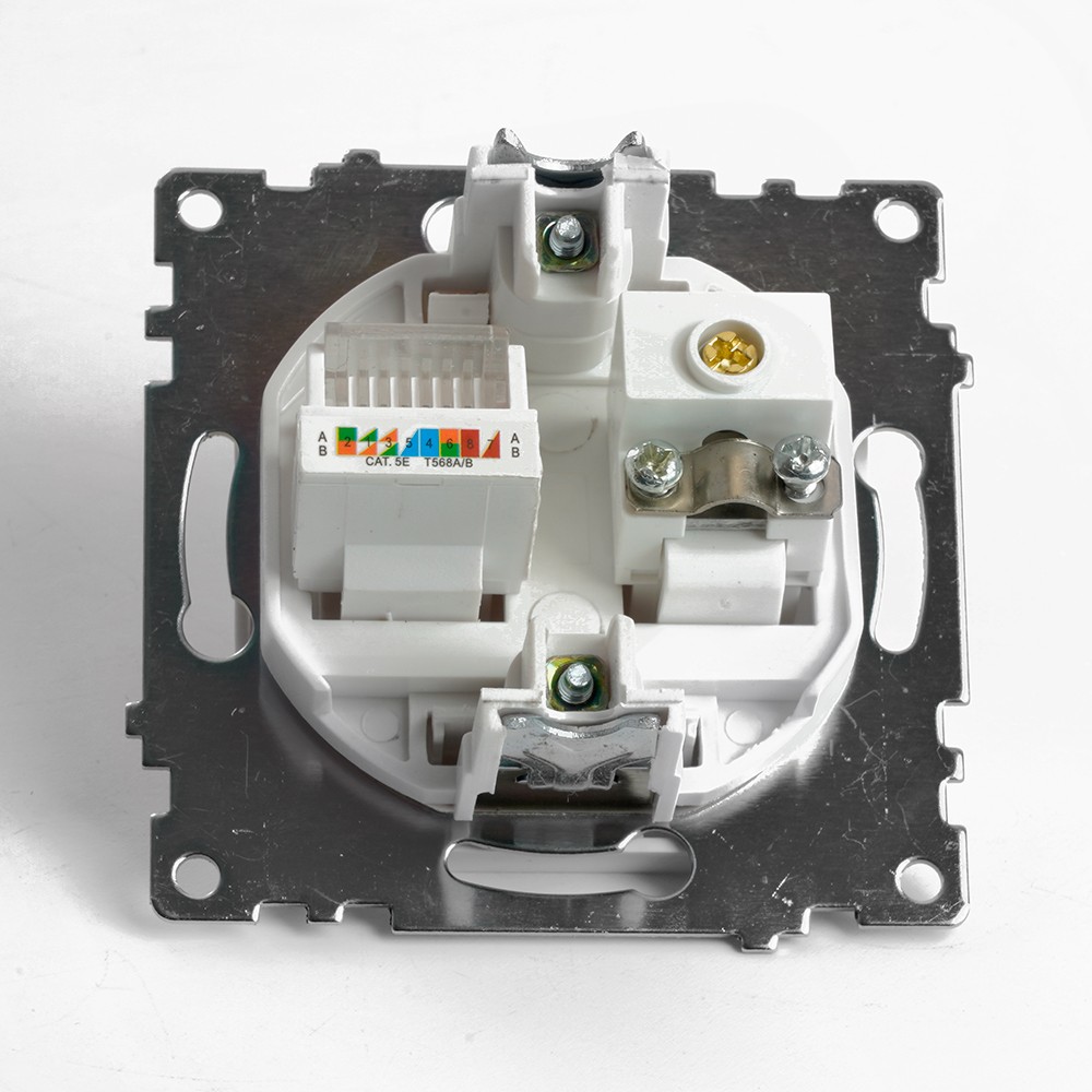 Катрин - Розетки и выключатели Stekker Розетка TV + компьютерная RJ-45 STEKKER GLS00-7106-01 Катрин белый 49181