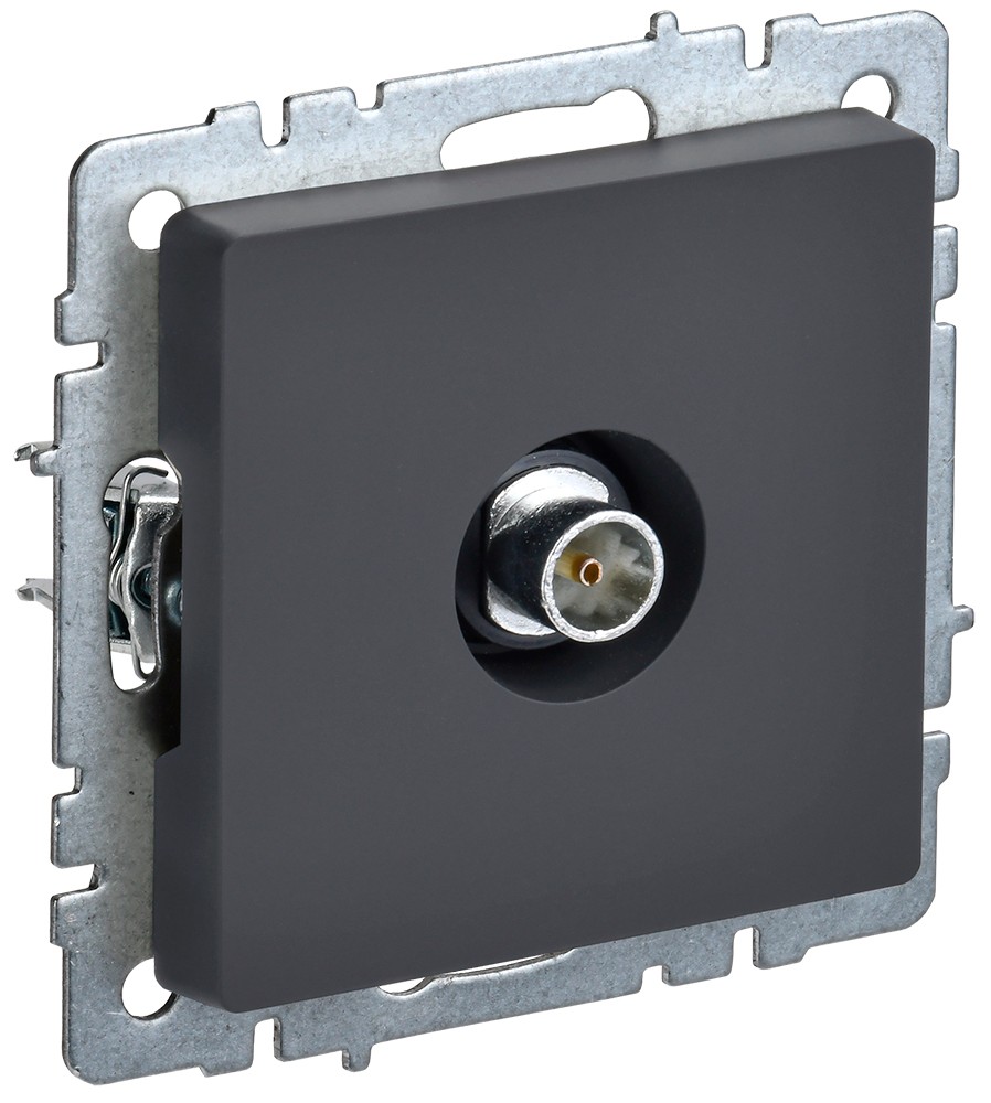 IEK Brite Графит Розетка IEK BRITE TV оконечная РТВ11-0-БрГ графит BR-A10-O-K53
