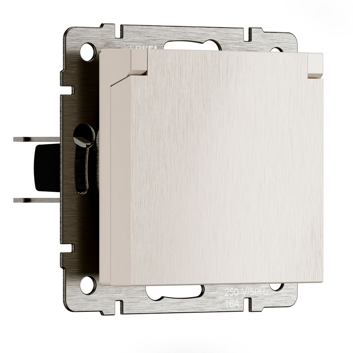 Werkel Перламутр рифленый механизмы Розетка Werkel влагозащ. с зазем. с защит. крышкой и шторками N (перламутровый рифленый) W1171213