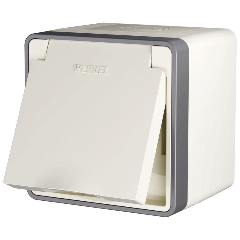 Werkel Gallant слоновая кость Розетка Werkel влагозащ. с зазем. с защит. крышкой и шторками Gallant (слоновая кость) W5071203