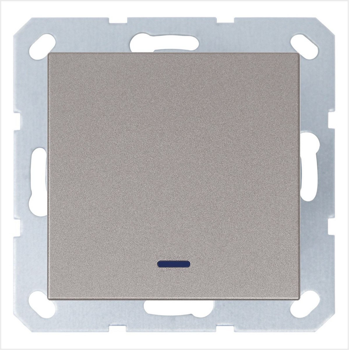 JASMART G - розетки и выключатели Выключатель одноклавишный JASMART проходной со светодиодом шампань G3012NCH