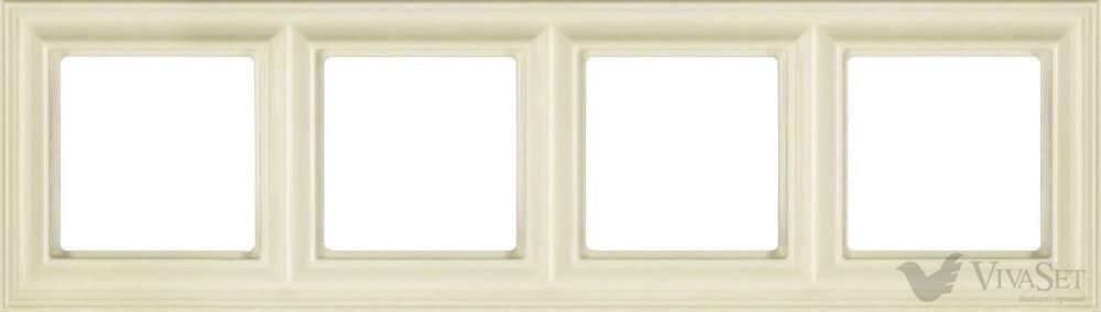Рамки Jung Eco Profi Standart Рамка четверная Jung Eco Profi Deco слоновая кость EPD484