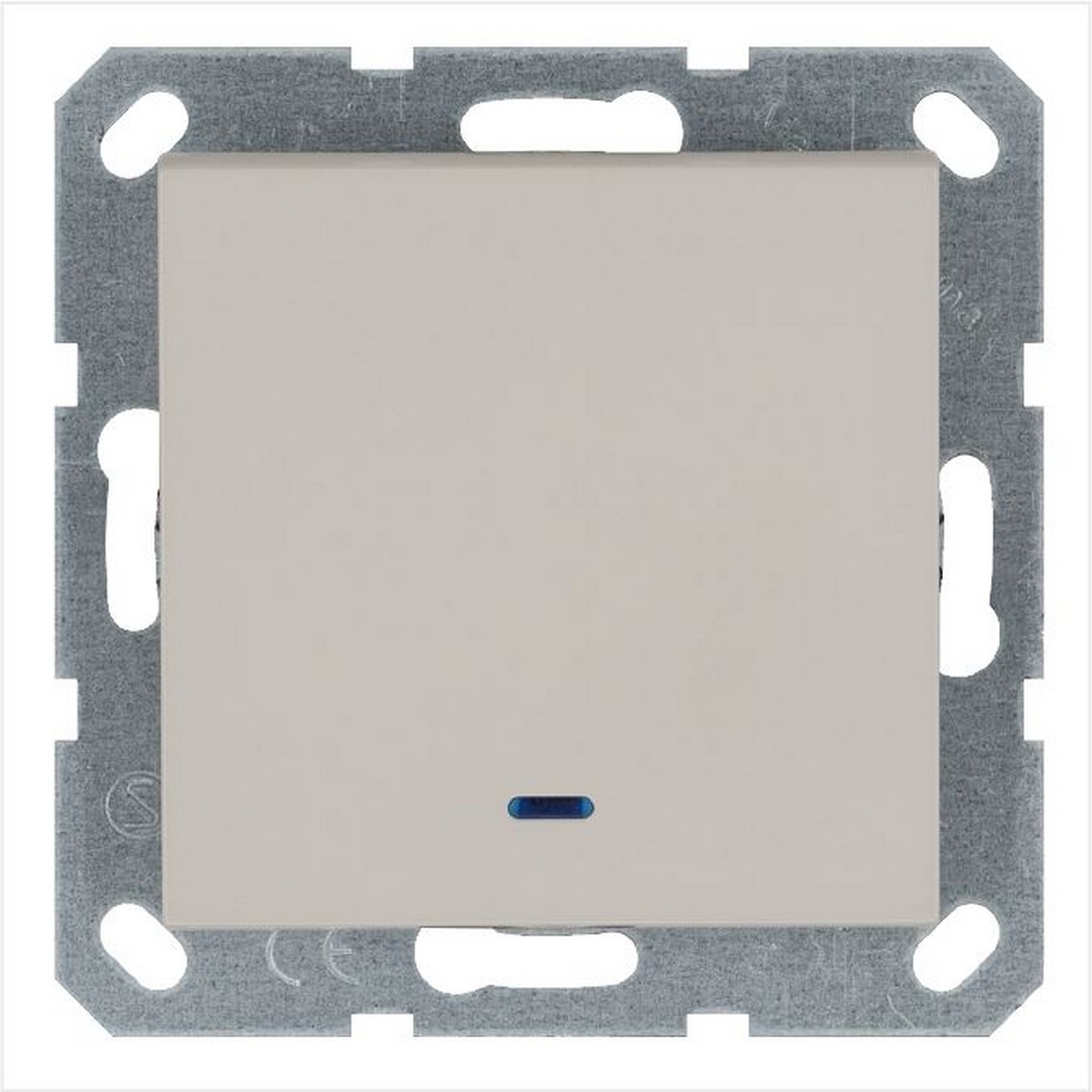 JASMART G - розетки и выключатели Выключатель одноклавишный JASMART проходной со светодиодом Тауп G3012NT