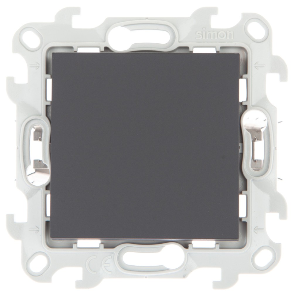 Розетки и выключатели Simon 24 Графит Выключатель Одноклавишный Simon 24 Графит перекрестный Push&Go 2420251-038