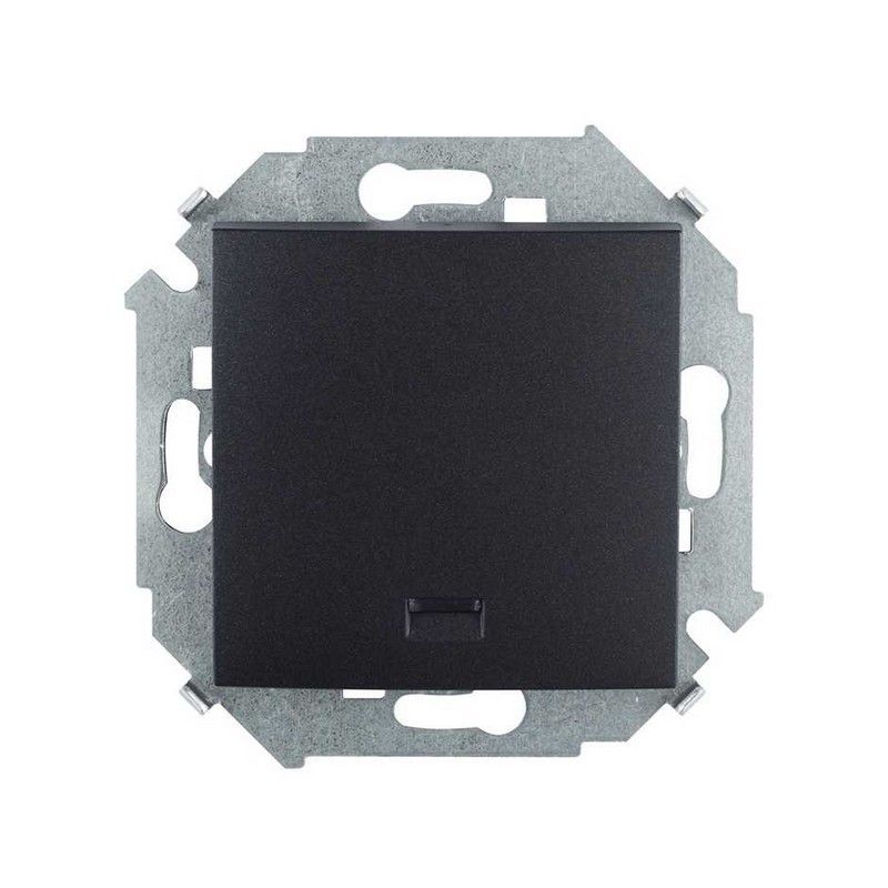 Розетки и выключатели Simon 15 Графит Выключатель 1-клавишный Simon 15 Графит с подсветкой 16А 1591104-038