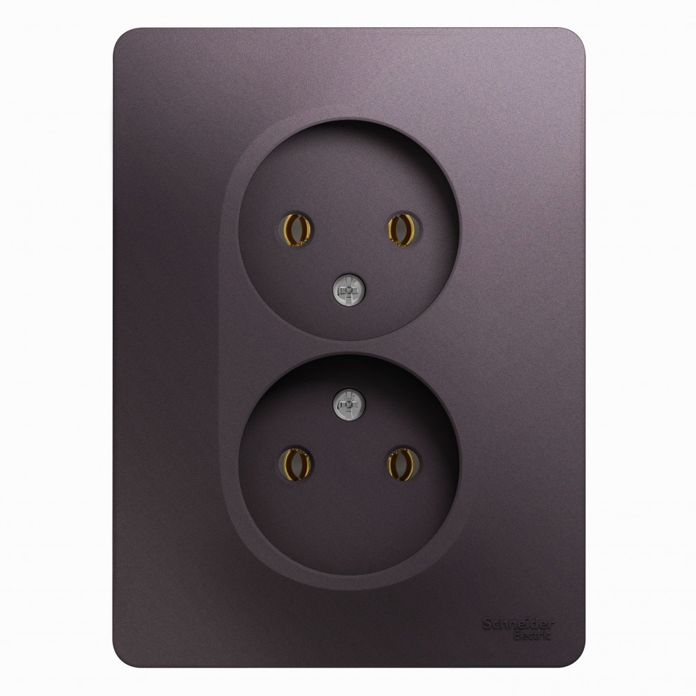 Glossa Сиреневый туман Розетка Systeme Electric Glossa Сиреневый туман 2-ая б-з (в сборе) GSL001420