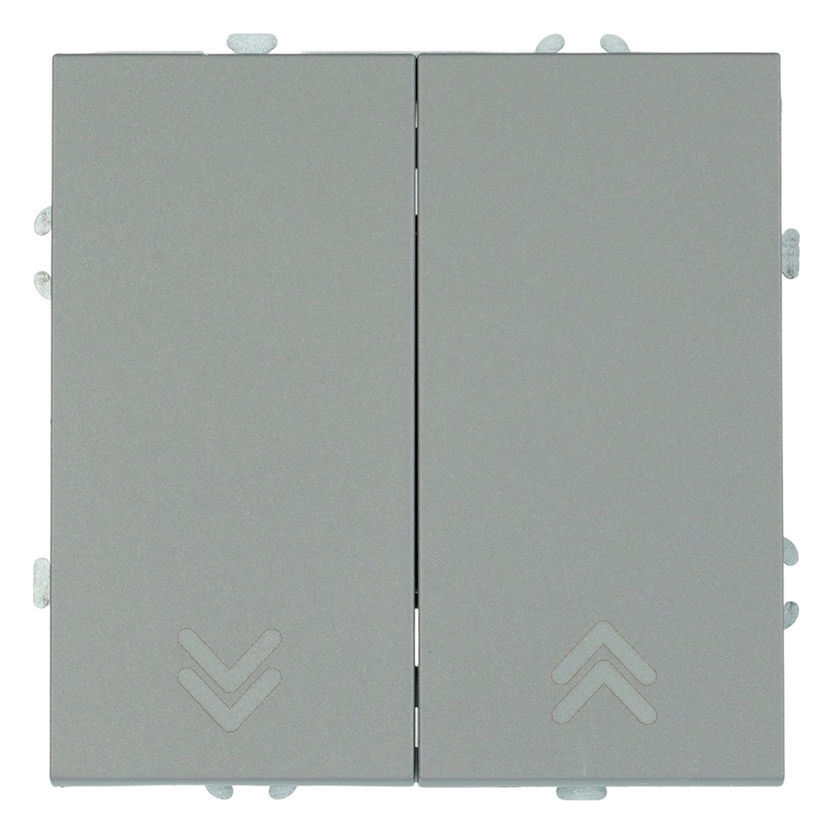 Эмили - Розетки и выключатели Stekker Выключатель 2-клавишный самовозвратный STEKKER Эмили RSW10-5113-10 платиново-серый soft touch 50329