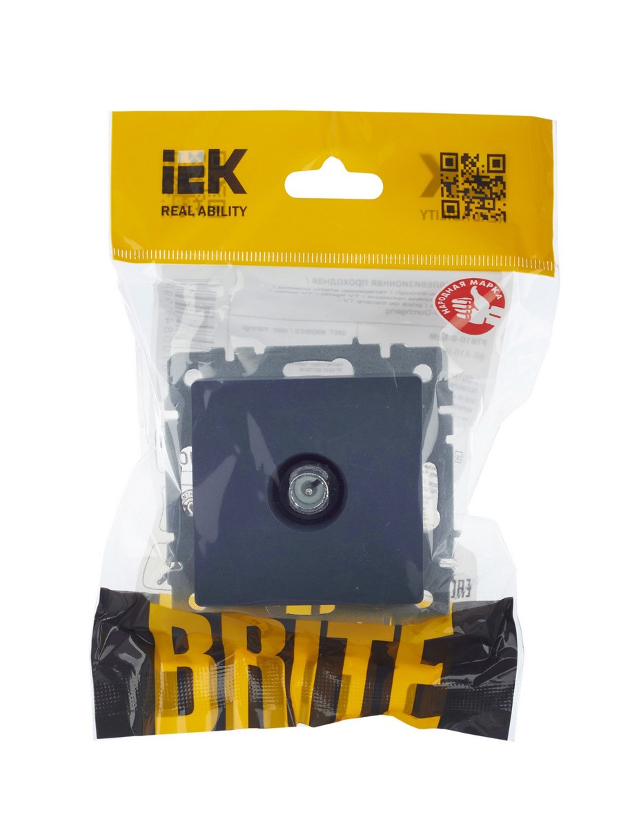 IEK Brite Маренго Розетка IEK BRITE TV проходная РТВ10-0-БрМ маренго BR-A10-P-K35