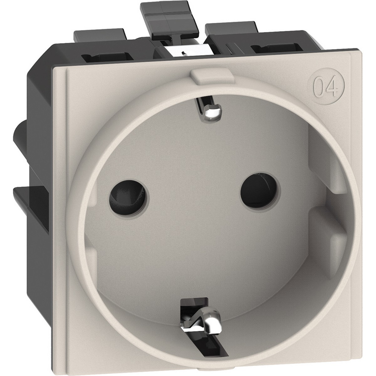 Bticino Living Now лицевые панели Песочные Розетка BT Living now Песочный немецкого стандарта 2К+З 16А автоматич клеммы 2 модуля KM4141A