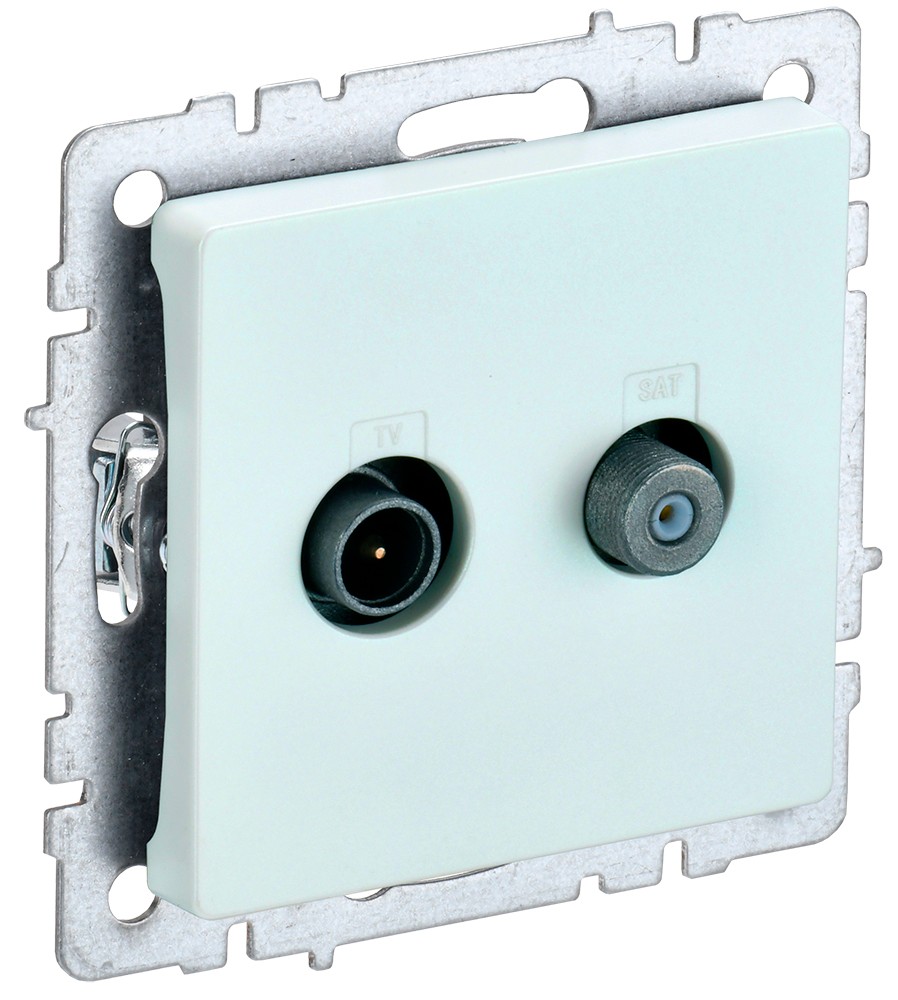 IEK Brite Жемчуг Розетка IEK BRITE двойная TV+SAT РТВ/РСп12-БрЖ жемчуг BR-AF20-O-K36