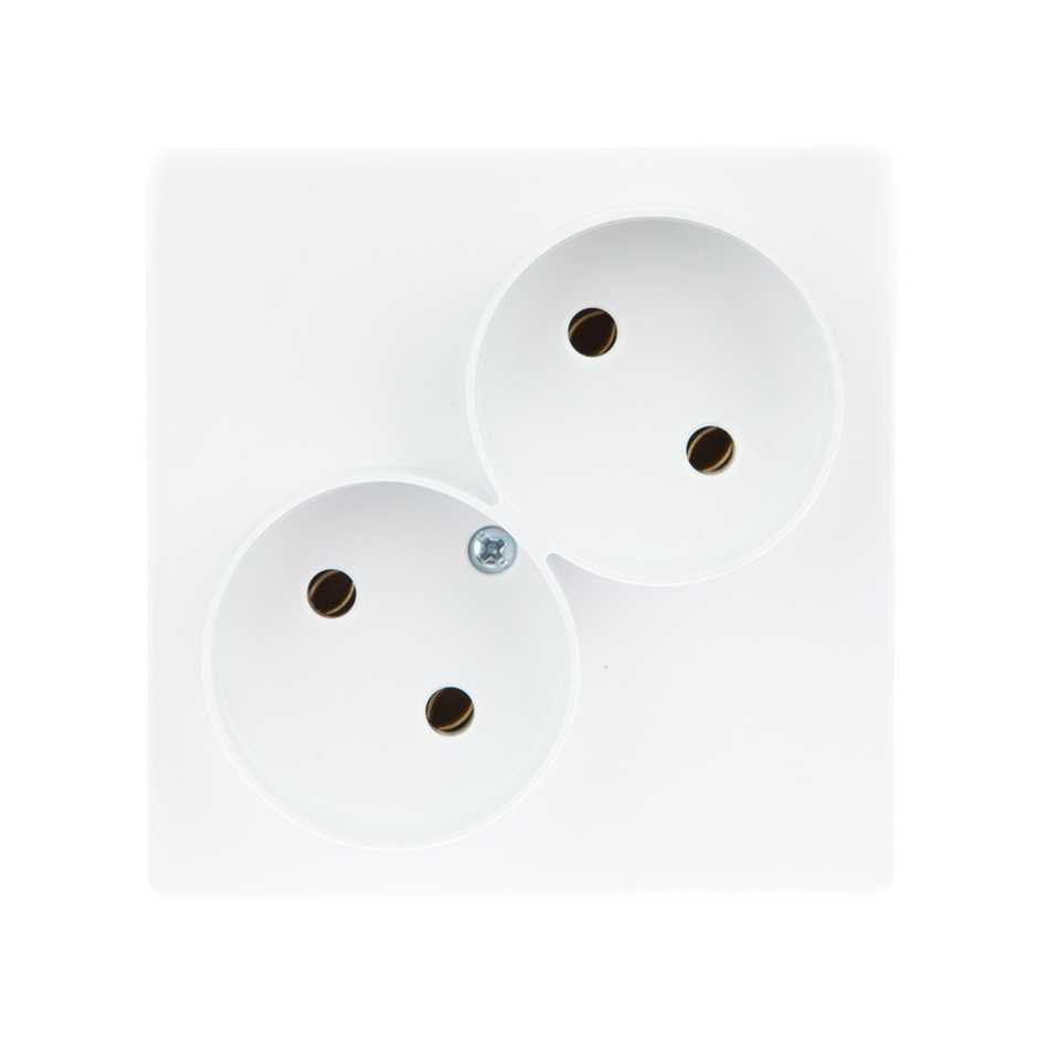 Розетки и выключатели Simon 24 Белые Розетка Simon 24 Белая двойная 2К без защитных шторок 2450457-030