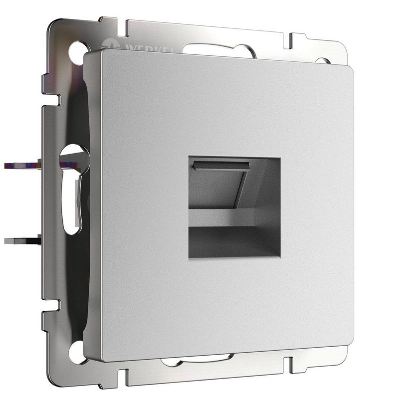 Werkel Серебряный матовый Розетка Werkel Ethernet RJ-45 (серебряный матовый) W1181065