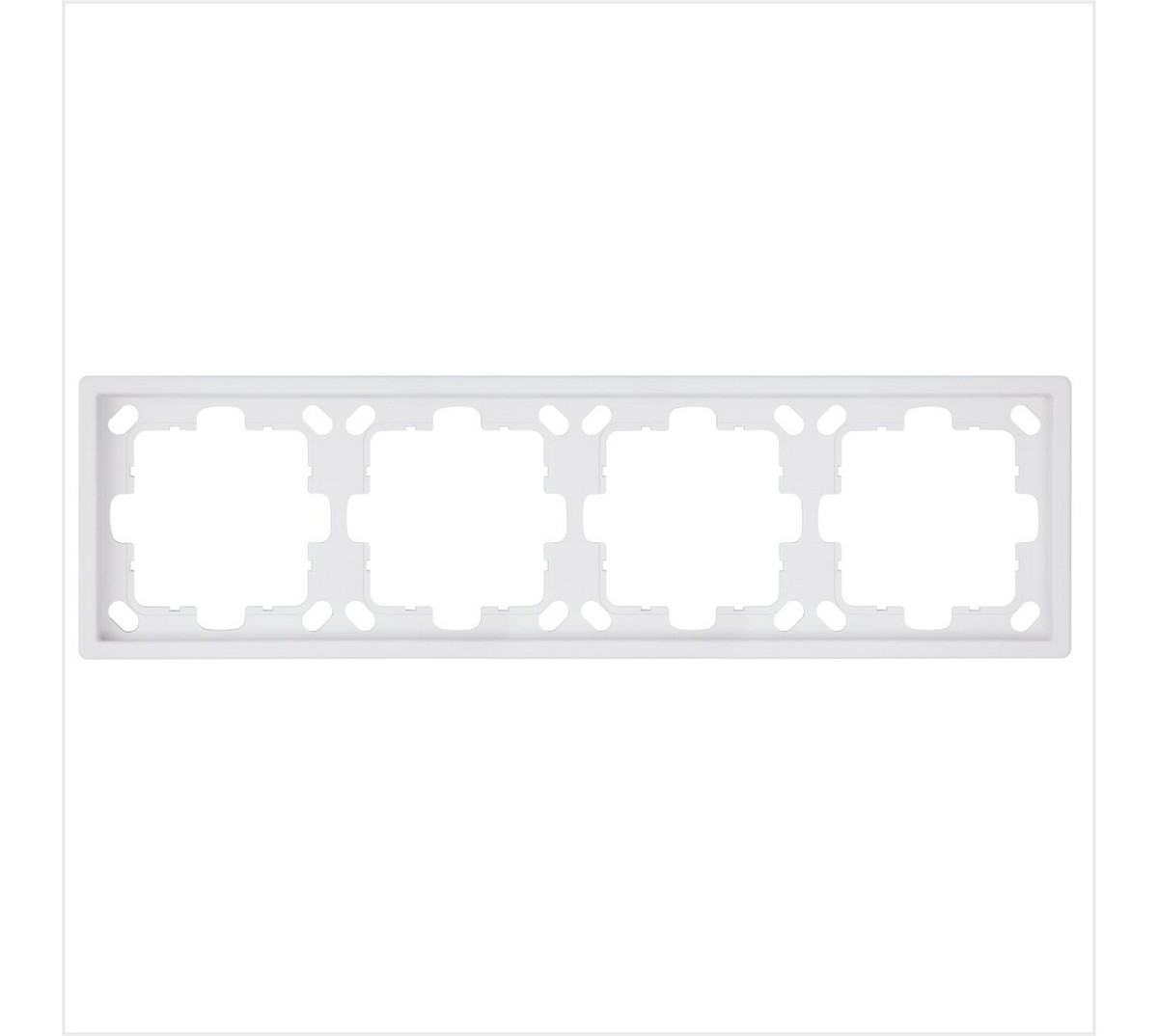 JASMART FD - розетки и выключатели Рамка JASMART FD 4-постовая Белый матовый (soft touch) 1004PWM