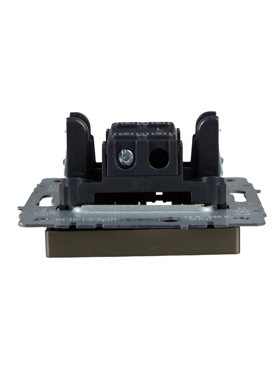 IEK Brite Шампань Выключатель IEK BRITE 1-клавишный проходной 10А ВС10-1-6-БрШ шампань BR-V12-0-10-K37