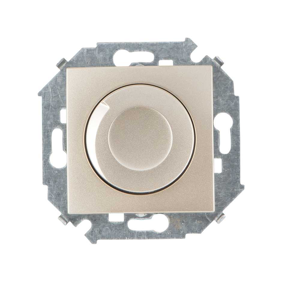 Розетки и выключатели Simon 15 Шампань Светорегулятор Simon 15 Шампань поворотно-нажимной 500Вт 1591311-034