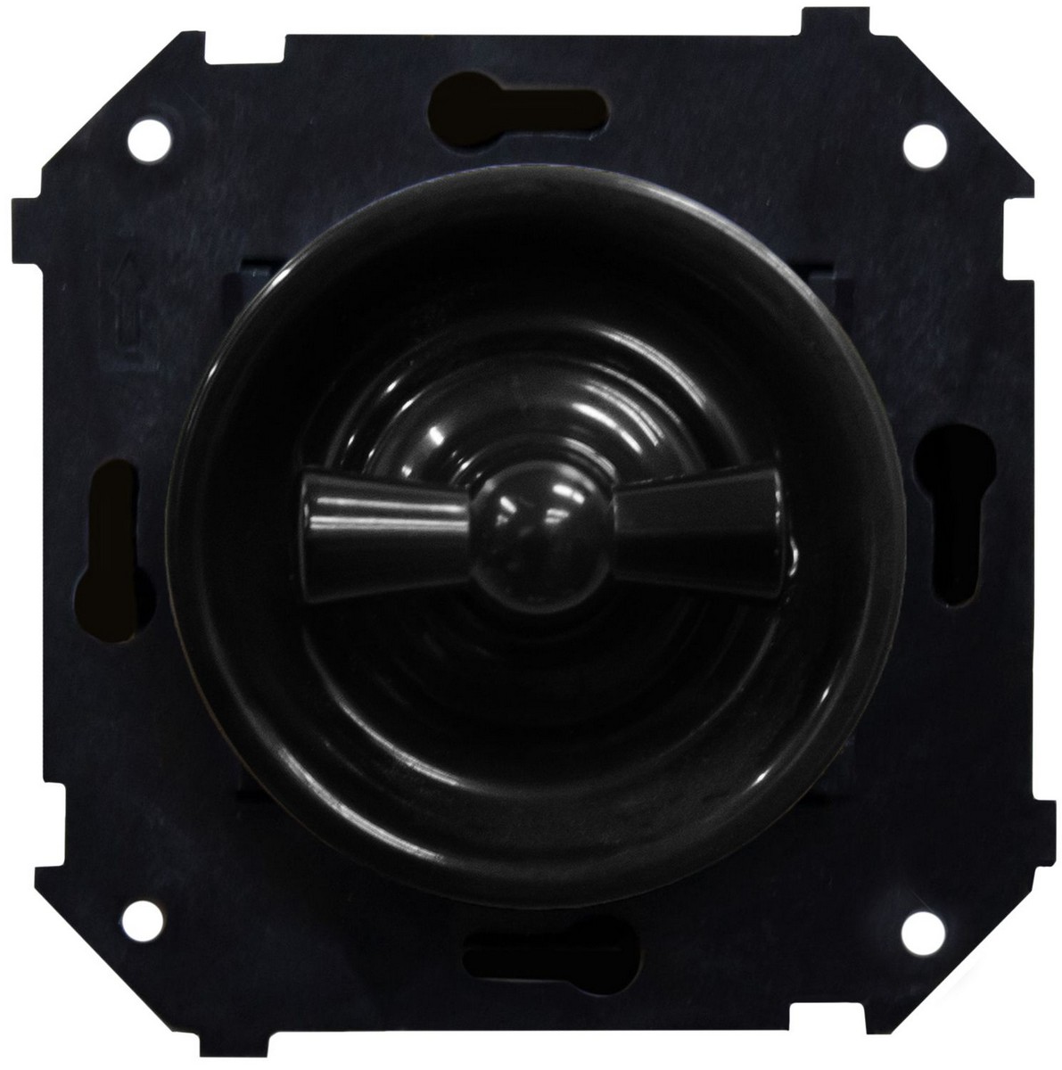 Bironi Лизетта - Ретро розетки и выключатели Выключатель BIRONI Шедель Пластик Черный 1-кл (скрытый монтаж) B3-200-23