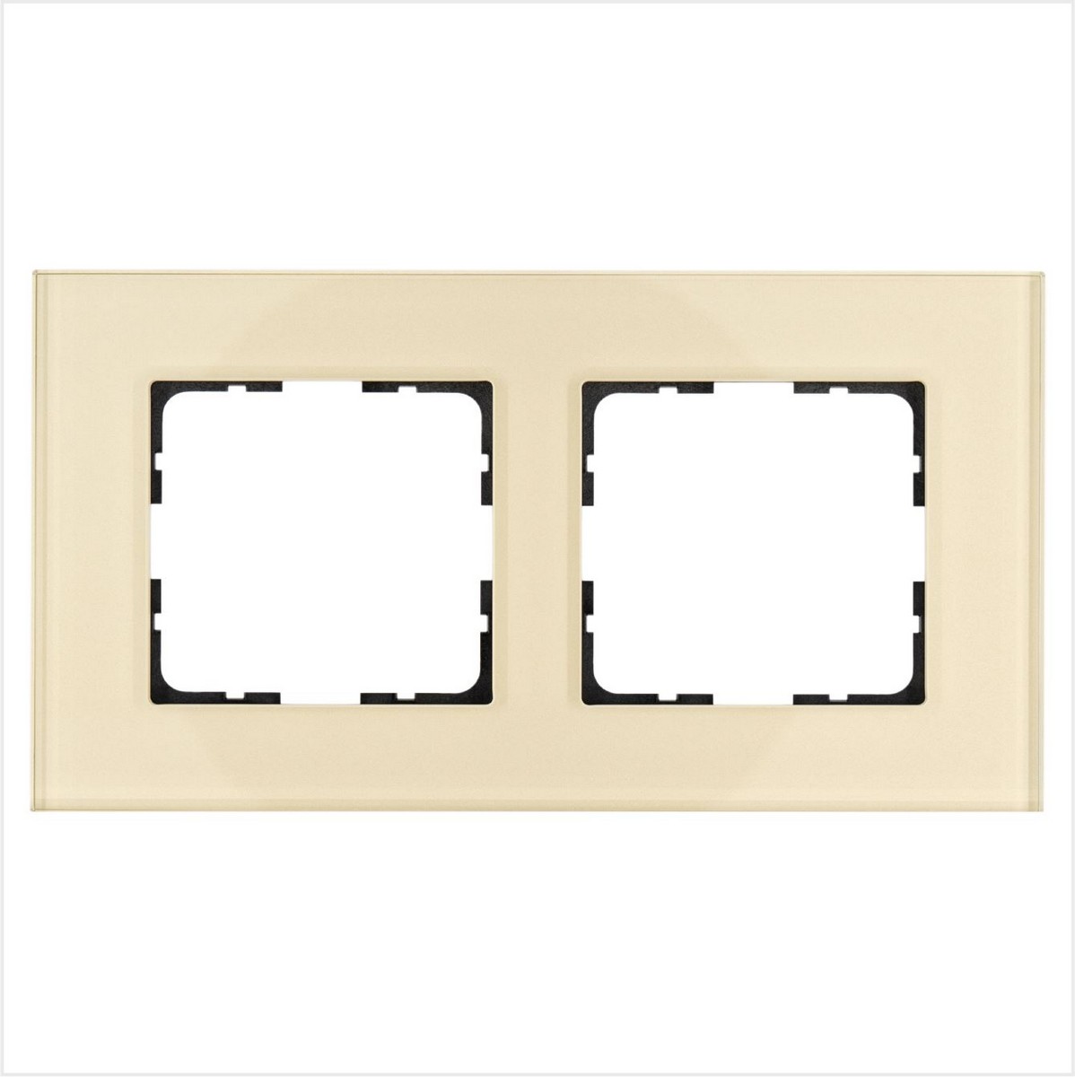 JASMART G - розетки и выключатели Рамка JASMART 2-постовая стекло Champagne Gold GLASS G1002GG